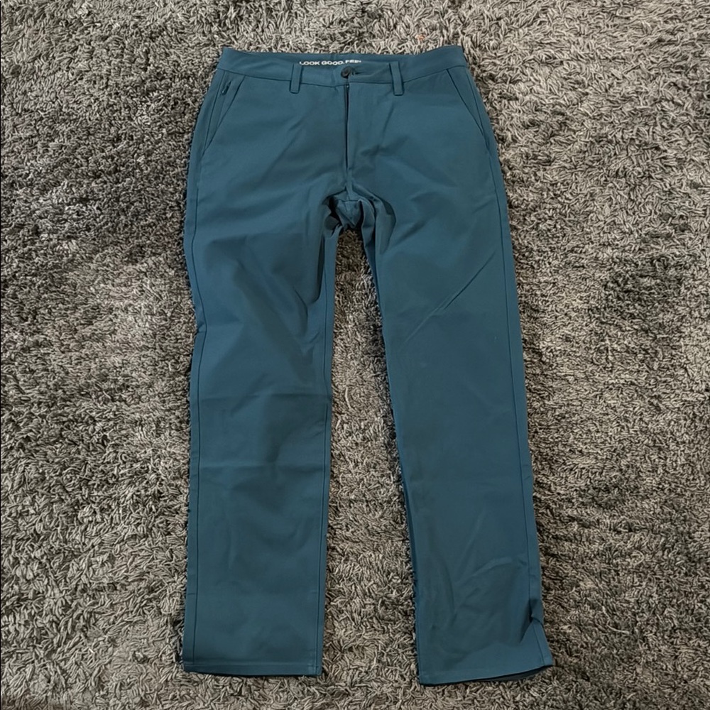 Classic Blue Chinos with Flat Front Design